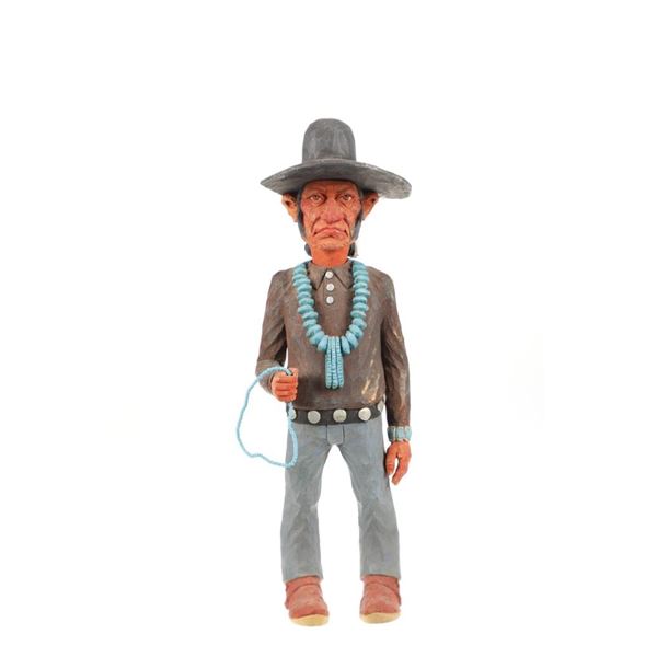 Cecil Wakefield (1930-2003) Hand Carved Native Man