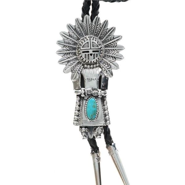 Alvin Joe (Navajo Dine) Kachina Sterling Bolo Tie
