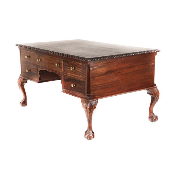 American Chippendale Mahogany Partners Desk 1890-