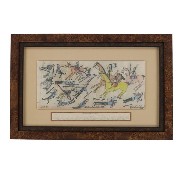1918 Plains Yellow Hand Ledger Art Webbster Coll.