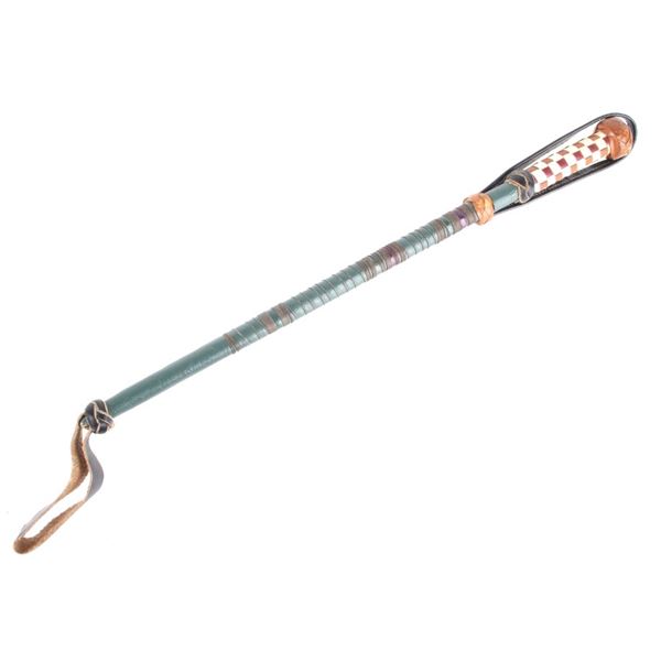 Hand Braided Leather Riding Crop w/ Square Blade