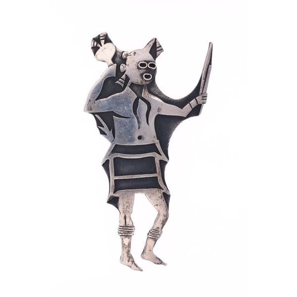 Vintage Zuni Sterling Mudhead Man Pin / Brooch