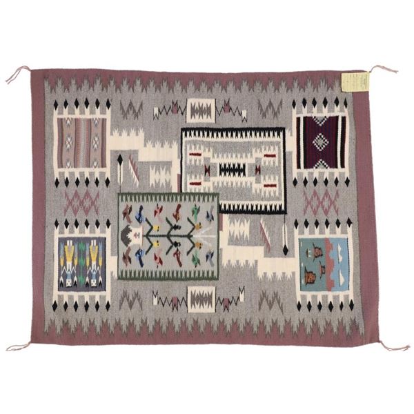 RARE Navajo Large Sampler Rug by Elsie Shaw