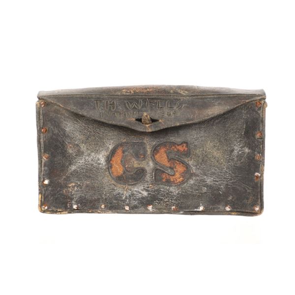 Civil War Era CS Leather Ammo Pouch c. 1862