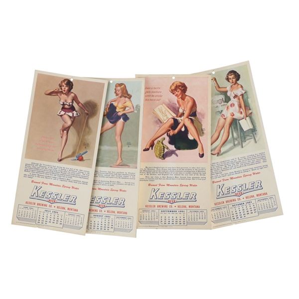 Earl Moran Pin-Up Calendar Pages for Kessler Beer