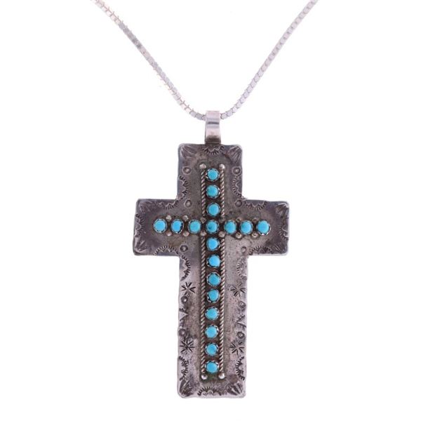 Navajo Jane Popovitch S. Silver Turquoise Necklace