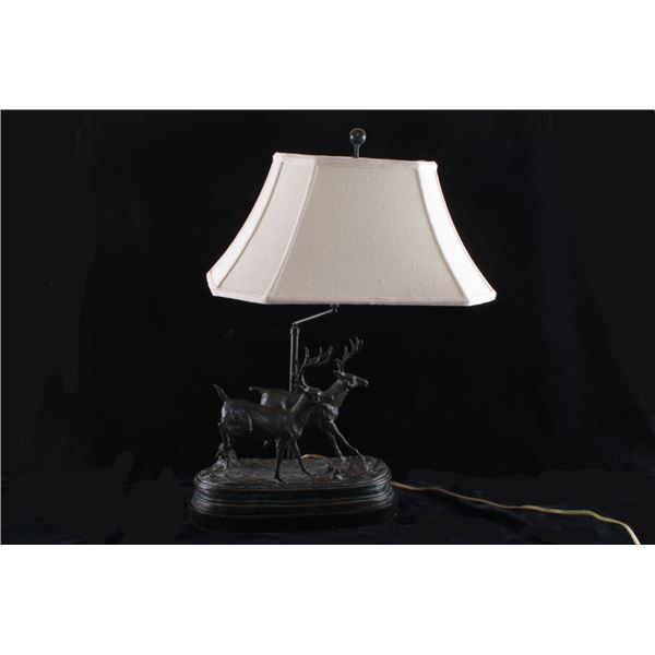 Maitland Smith Stag Pair Bronze Table Lamp