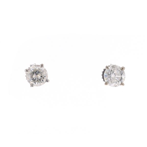 Brilliant Diamond & 18k White Gold Earrings