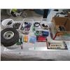 Image 1 : Lot of Spark Plugs, Fuses, Used Dolly Tire, Misc. Parts