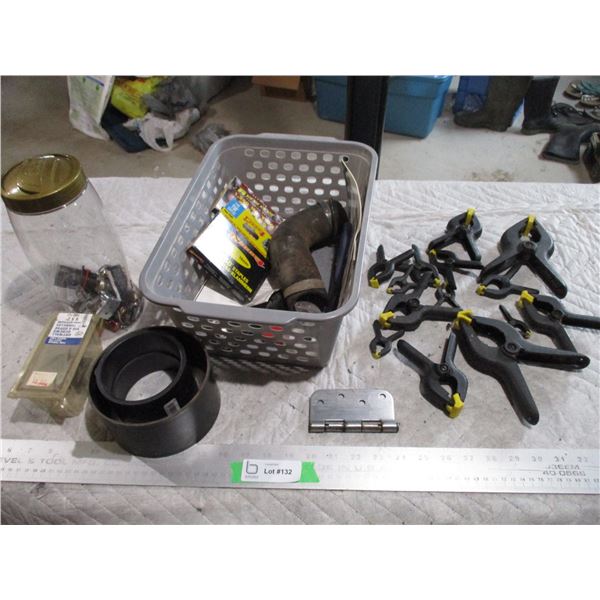 Lot of Plastic Clamps, Staples, Misc.