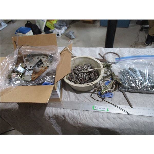 Lot of Chains, Bolts, Misc.