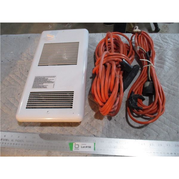 (2) Extension Cords (1 Cord Needs Repair), Stelpro Fan