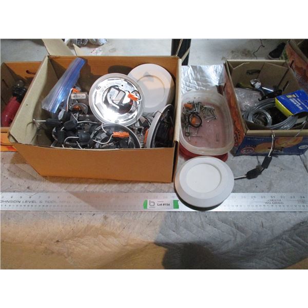 Lot of Pot Lights, Tie Wire, Misc.