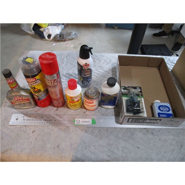Lot of Starter Fluid, Fuel System Cleaner, Water Pump Lube, Misc.