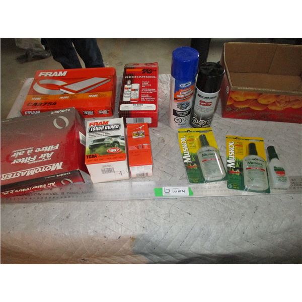 Lot of Air Filters, Oil Filters, Engine Degreaser