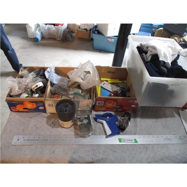 Lot of Screws, Label Maker, Rags, Misc.