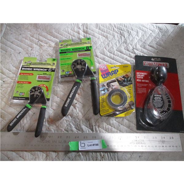 (2) Bionic Wrench's, Coolant Tester, Misc.
