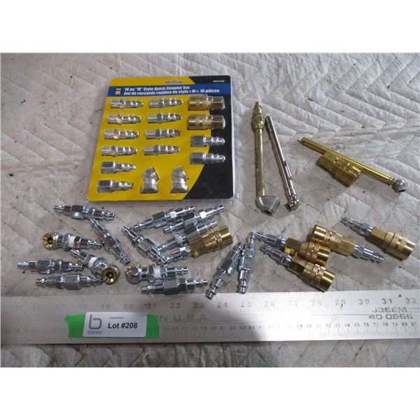 Lot of Quick Coupler Set, Tire Gauge, Hose Fittings, Splitters, Misc.