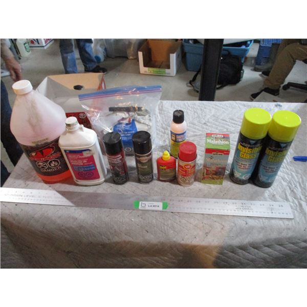 Lot of Glass Cleaner, RC Fuel, Misc. Oils