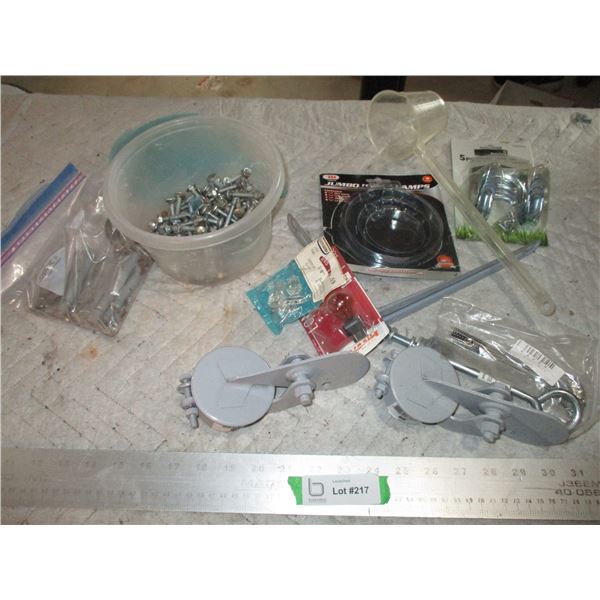 Hose Clamps, Bolts, Screws, Hook Set, (2) Muffler Rain Caps
