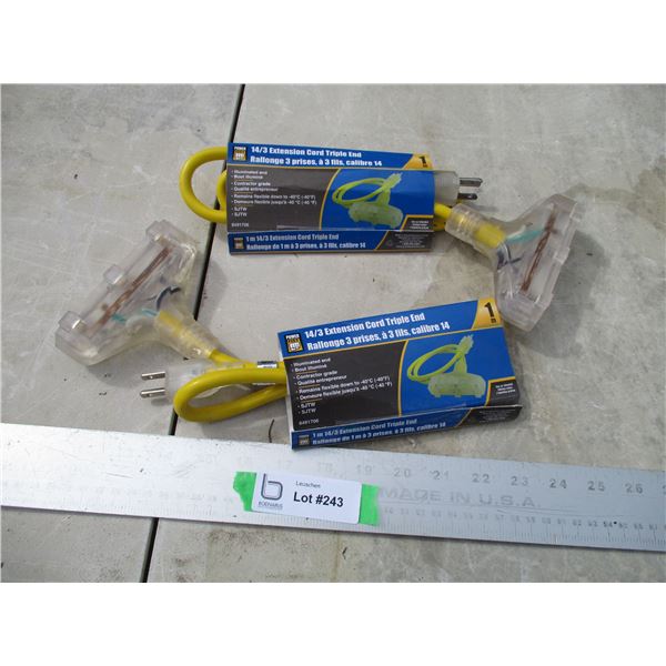 (2) Powerfist 14/3 Extension Cord (1M)