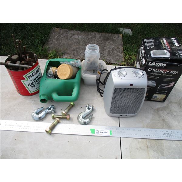 Finish Nails, Misc. Bolts, Ceramic Heater