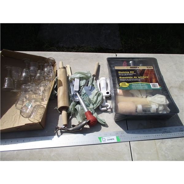 Staining Kit, Rolling Pin, Misc. Glassware
