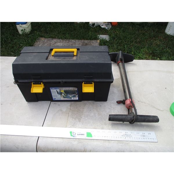 Plastic Tool Box, Tire Pump
