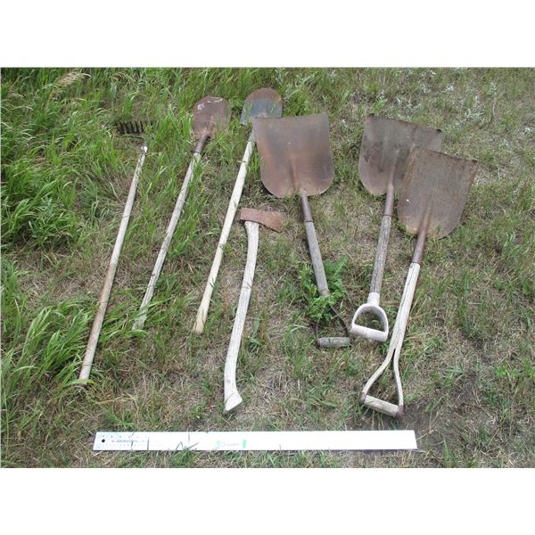 (7) Garden Tools(Shovels, Axe, Rake)