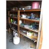 Image 1 : Shelving Unit with Bug Zapper, Drills, Propane Tank, Misc.