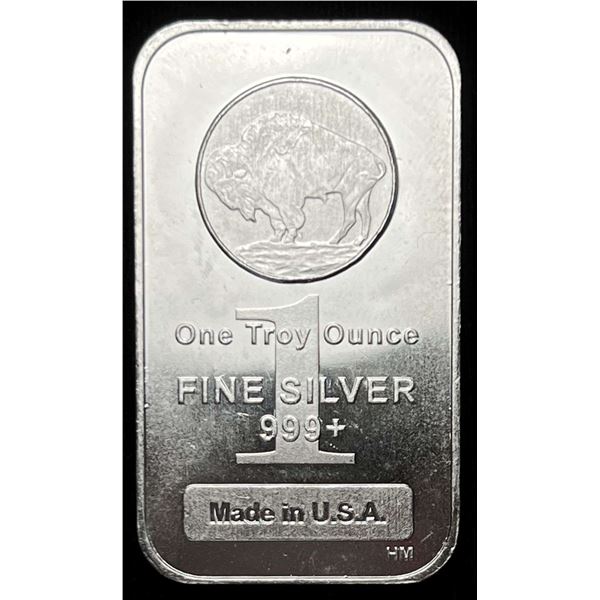 Highland Mint Buffalo Design 1 ozt .999 Silver Bar