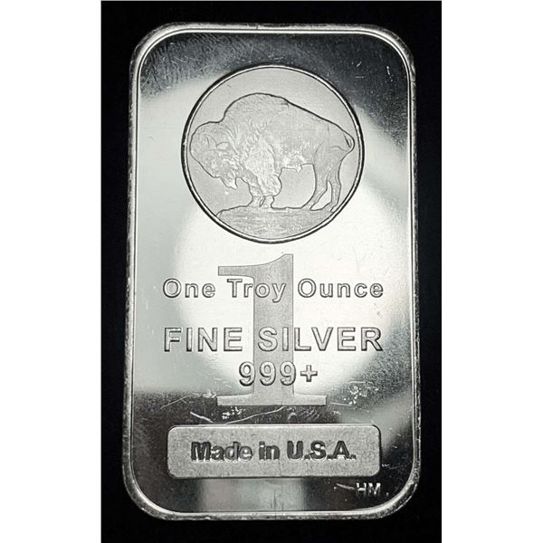 Highland Mint Buffalo Design 1 ozt .999 Silver Bar