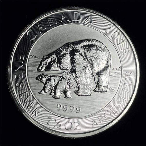 2015 Canada $8 Polar Bear 1.5 ozt .9999 Silver