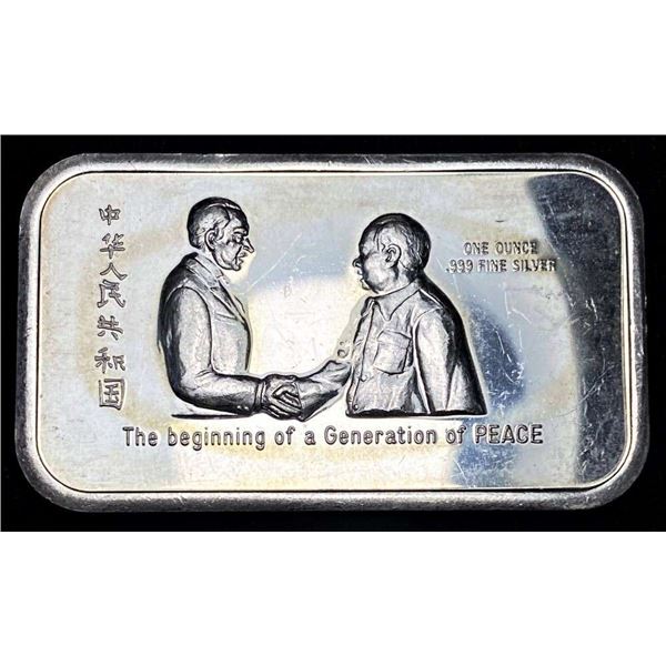 The Beginning Of A Generation Of Peace 1 ozt .999 Silver Bar