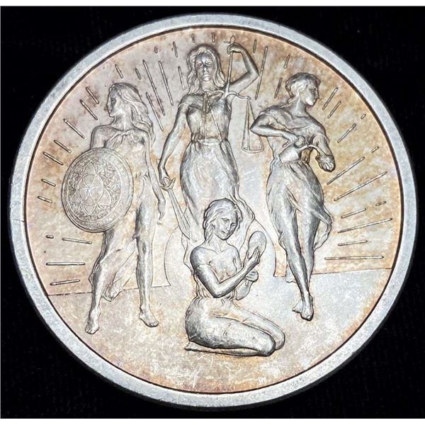 2020 Rising Virtues Silver Shield 1 ozt .999 Silver