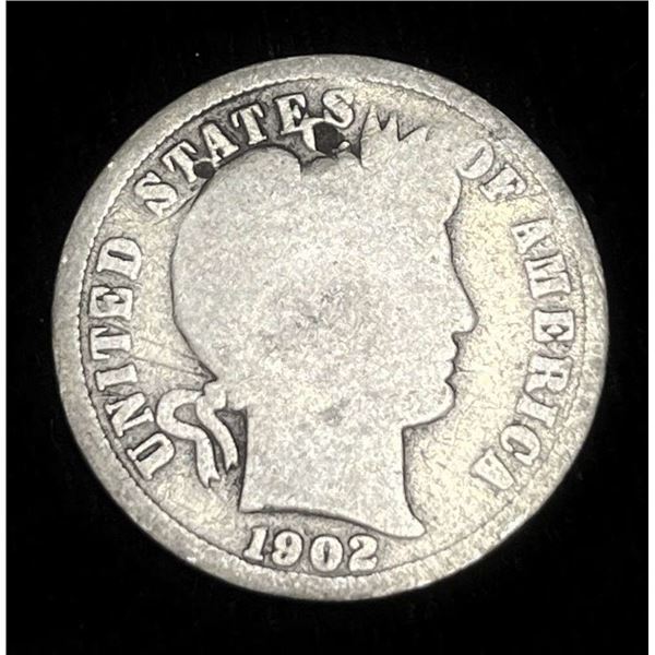 1902-S Barber Silver Dime AG
