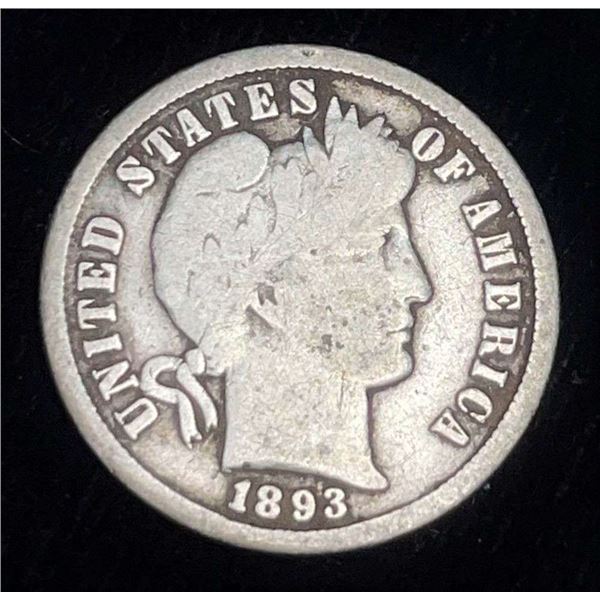 1893-S Barber Silver Dime Good