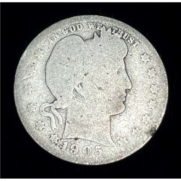 1905 Barber Silver Quarter AG