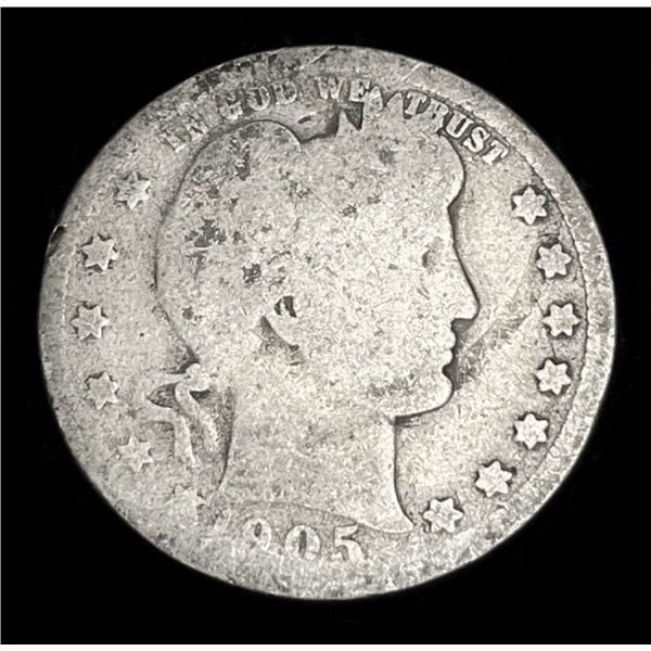 1905 Barber Silver Quarter AG/G