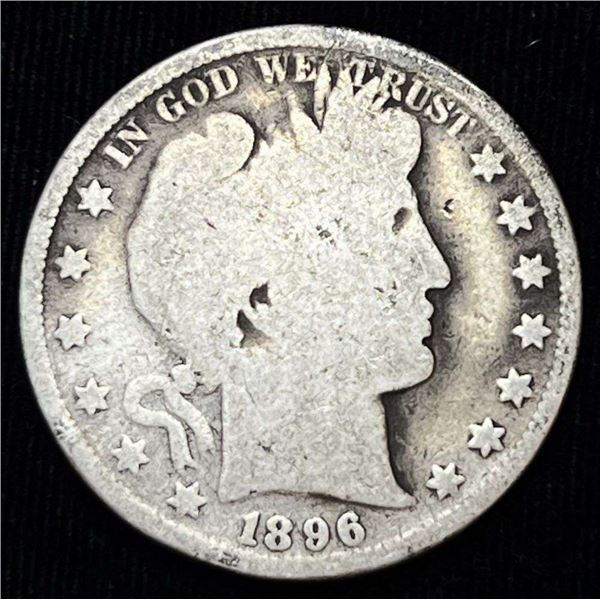 1896 Barber Silver Half Dollar Good