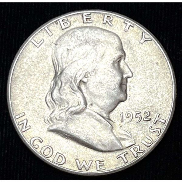 1952-S Franklin Silver Half Dollar AU55