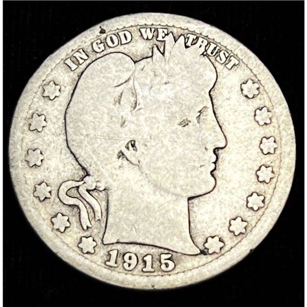 1915-S Barber Silver Quarter Dollar AG