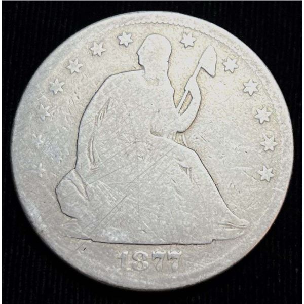 1877-S Seated Liberty Silver Half Dollar Good Details
