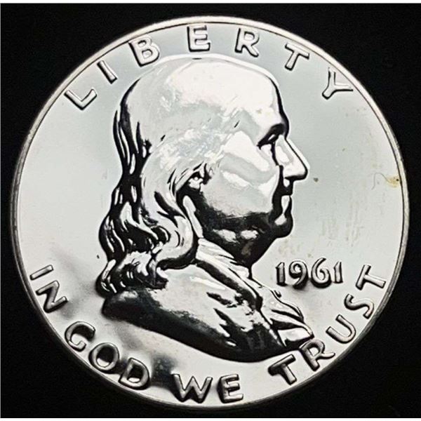 High Grade Proof 1961 Franklin Silver Half Dollar