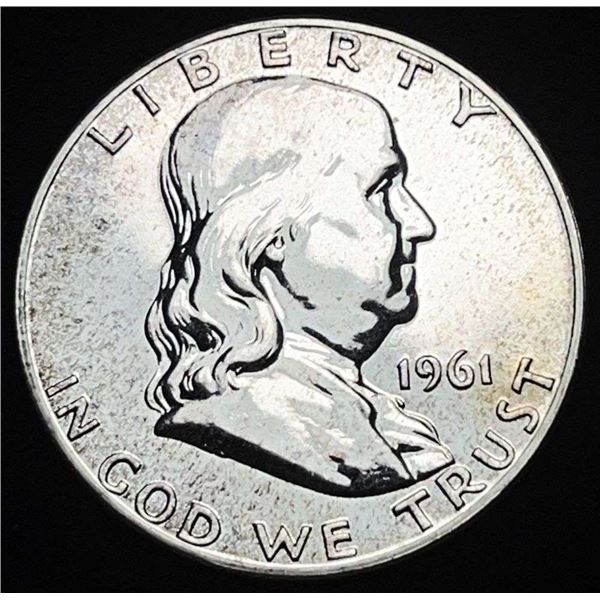 High Grade Proof 1961 Franklin Silver Half Dollar