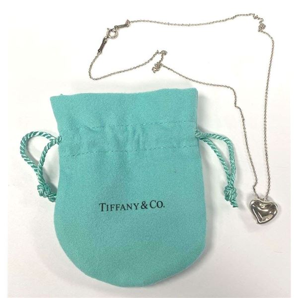 Tiffany & Co. Elsa Peretti Full Heart Pendant Necklace .925 Sterling Silver