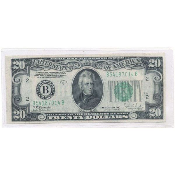 1934C United States $20 Federal Reserve Note