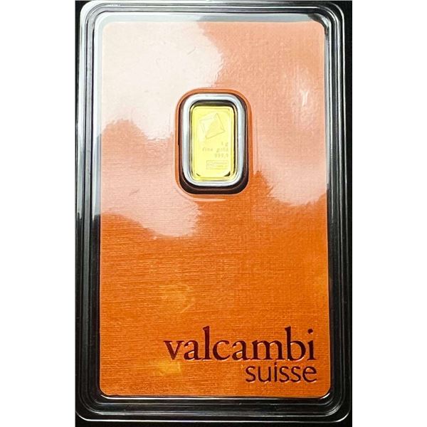 Valcambi Suisse 1g .9999 Gold Bar