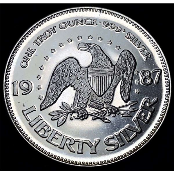 1987 A-Mark "Life Liberty Happiness" Proof 1 ozt .999 Silver