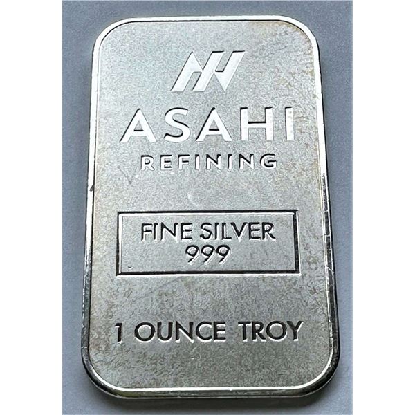 Asahi Refining 1 ozt .999 Silver Bar